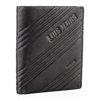 Afbeelding van Lois Portemonnee Heren Leer RFID Leren Met Stijlvol Design Duurzame Leather Wallet Voor Mannen Veiligheid En Klasse Elke Gelegenheid, Zwart