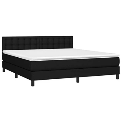 Afbeelding van vidaXL Boxspring met matras stof zwart 160x200 cm