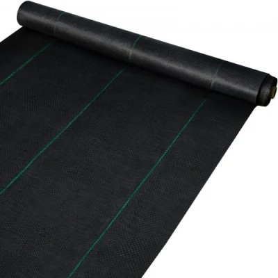 Afbeelding van VEVOR Onkruidbestrijding Tuindoek 2*91.4m 85g/m2 Pp Opritdrainagedoek Voor Opritstabilisatie, Tuinbouw, Landbouw En Drainage Zwart