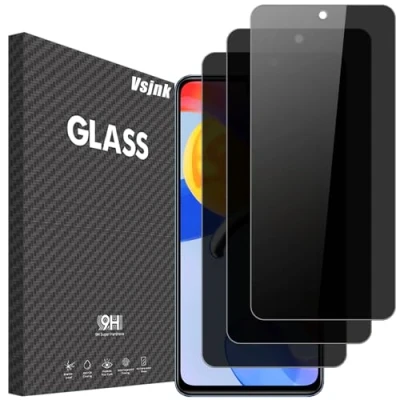 Afbeelding van Vsjnk 3 stuks privacyschermbeschermer voor Xiaomi Redmi Note 11 Pro 4G / 5G anti spion gehard glas film HD kras verbrijzeling