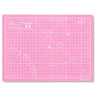 Afbeelding van Elan 5 laagse Snijmat Roze en Lila A4, Zelfhelende 3 mm Snijmat, Knutselmat met Dubbelzijdig Raster, Metrische Snijonderlegger voor Quilten, Naaien, Patchworken, Scrapbooken, enz. 30 x 22 cm