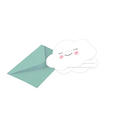 Afbeelding van Uitnodigingen Rainbow &amp; Cloud 9x12,5cm 8 stuks