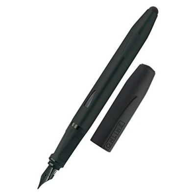 Afbeelding van ONLINE Vulpen Switch Expert, inktvullers &amp; touchpen in één, voor tablets smartphones, multifunctionele pen incl. standaard inktpatronen, zwart, iridium veer, veerkracht F