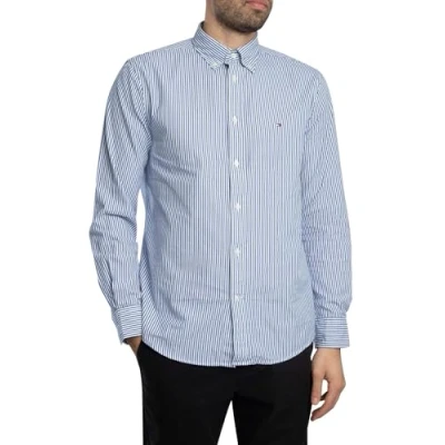 Afbeelding van Tommy Hilfiger FLEX Classic Shirt Overhemd, Heren, Maat: Large, Wedge blue/optic white