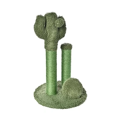 Afbeelding van Amazon Basics Krabpaal, cactus, hangende bal, 68 cm, groen