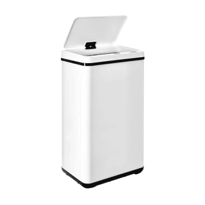 Afbeelding van WELL HOME MOBILIARIO &amp; DECORACIÓN Intelligente vuilnisemmer zonder poten met automatisch openen of handmatig contact, 50 l, hoogte: 67,5 x 35,5 26 cm, wit.