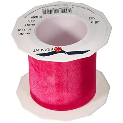 Afbeelding van C.E. Pattberg Organza lint, roze, 72mm 25m
