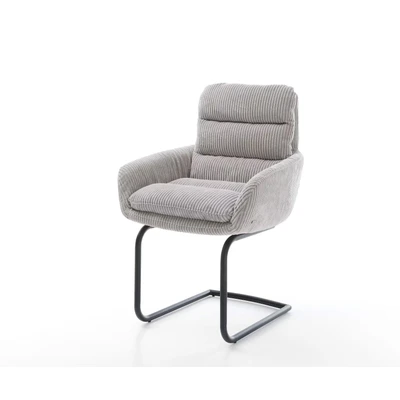 Afbeelding van sledemodel Abelia Flex met armleuning rond zwart cord zilver grijs