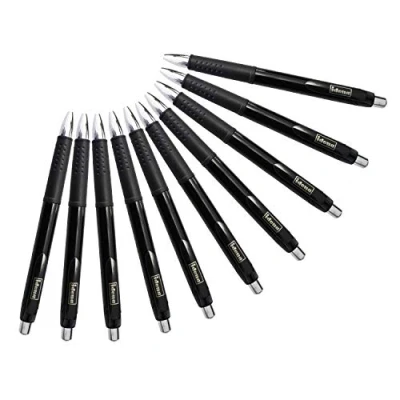 Afbeelding van Idena 10130956 Balpen met intrekmechanisme, 10 stuks zwart