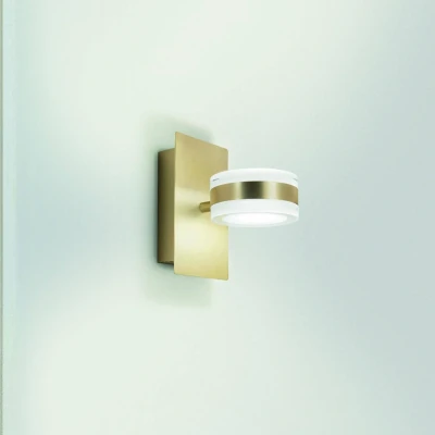 Afbeelding van Fabas Luce LED wandlamp Dunk, messing, 2 lamps, 3.000 K, metaal