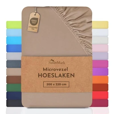 Afbeelding van NatureMark Microvezel Hoeslaken, Speciale Prijs! Merkproduct in Verschillende Kleuren en Maten, Chocoladebruin 90x200 100x200 cm