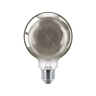 Afbeelding van Philips LED lamp Globe Warmwit licht E27 11 W Zwart Energiezuinige verlichting Decoratieve filamentlamp