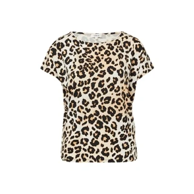Afbeelding van s.Oliver MIT Leomuster Tshirt print, Dames, Maat: 44, Ecru