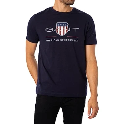 Afbeelding van GANT REG Archive Shield Tshirt print, Heren, Maat: XS, Evening blue
