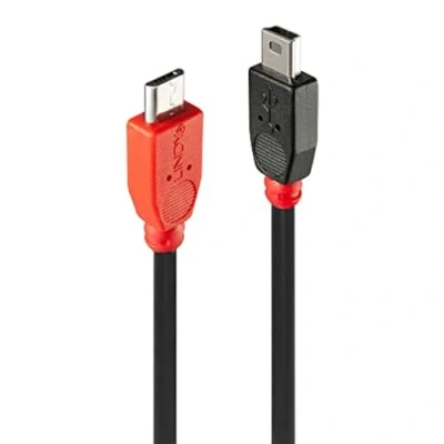 Afbeelding van LINDY USB kabel 2.0 micro B stekker, mini stekker 2.00 m Zwart Met OTG functie 31719