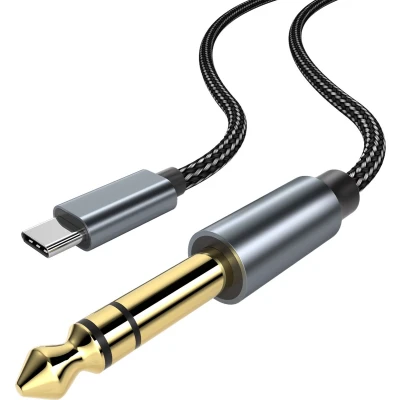 Afbeelding van MMOBIEL USB C naar 6.35mm TRS Auxiliary Mannelijke Kabel Aux Audio Adapter Jack Stereokabel Geschikt voor iPhone 15, iPad, MacBook, Samsung Galaxy, Luidsprekers, Versterker, Mengpaneel 1m
