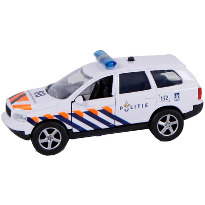 Afbeelding van 2 Play politiewagen pull back met licht en geluid 11 cm wit