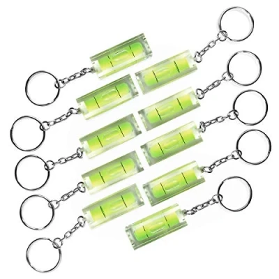 Afbeelding van 10x mini waterpas van acrylglas met sleutelhanger