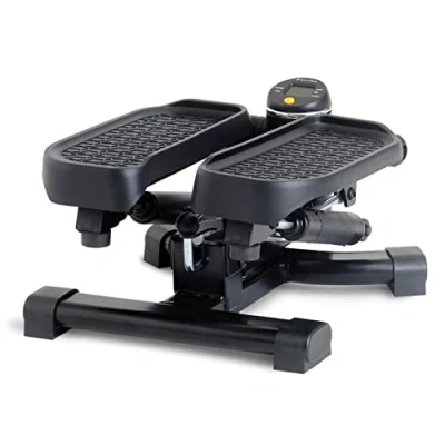 Afbeelding van SportPlus 2 in 1 mini stepper met gepatenteerde omschakeltechniek, swing en op neerstepper één apparaat, tot 100 kg, slijtvaste hydraulische cilinder