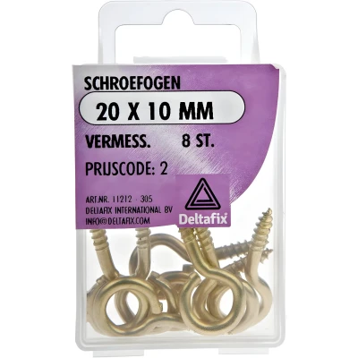 Afbeelding van Deltafix Schroefogen vermessingd 20x10 mm 8 stuks