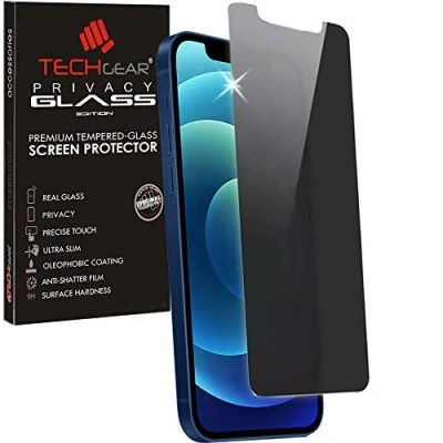 Afbeelding van TECHGEAR anti spionage screenprotector voor iPhone 12, 12 Pro, privacybescherming van gehard glas, spionage, compatibel met 12/12 Pro