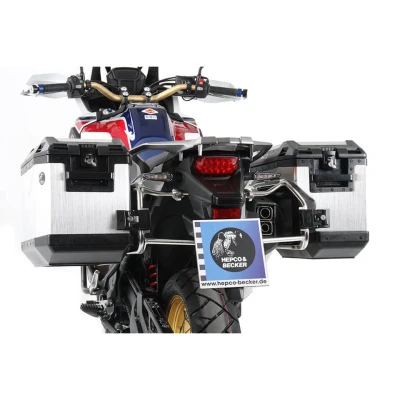 Afbeelding van HEPCO &amp; BECKER case carrier Cutout incl. Xplorer CRF 1000 Africa Twin Bj.2016 2017, silver, zilver