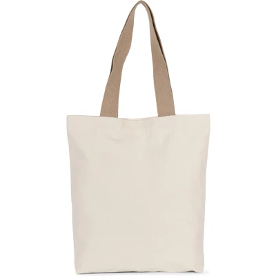 Afbeelding van Kimood Gerecyclede shopper met platte bodem KI5202 Ecume / Hemp