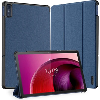 Afbeelding van Lenovo Tab M10 5G Hoes: Dux Ducis Domo Bookcase Donkerblauw Kunstleder Tablet Hoezen