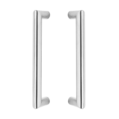 Afbeelding van Deurgrepen set recht 90 graden 330x80x30 geborsteld RVS