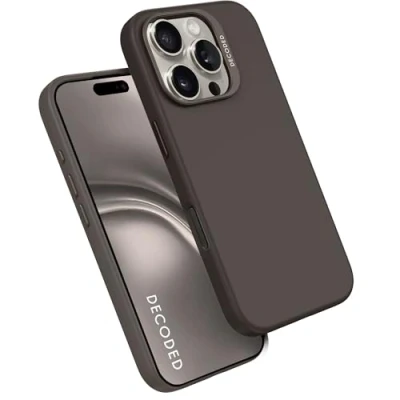 Afbeelding van DECODED Siliconen Hoesje voor iPhone 16 Pro Max Premium Soft Touch Materiaal Antibacteriële Coating Geschikt MagSafe Phantom Zwart