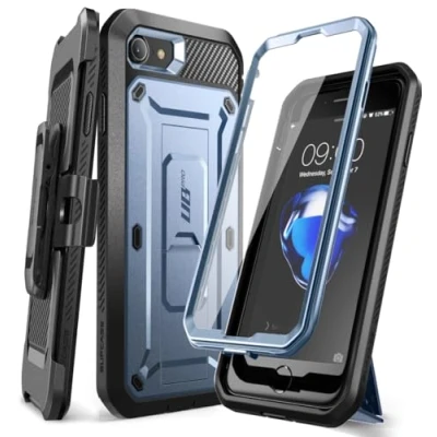 Afbeelding van SUPCASE Unicorn Beetle Pro Full Body Ingebouwde Screen Protector Case voor iPhone SE 2022 Case/iPhone 2020, Cerulean
