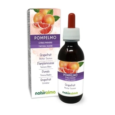 Afbeelding van Grapefruit (Citrus paradisi) zaden Alcoholvrije moedertinctuur Naturalma Verrijkt met vitamine C Vloeibaar extract druppels 120 ml Voedingssupplement Veganistisch