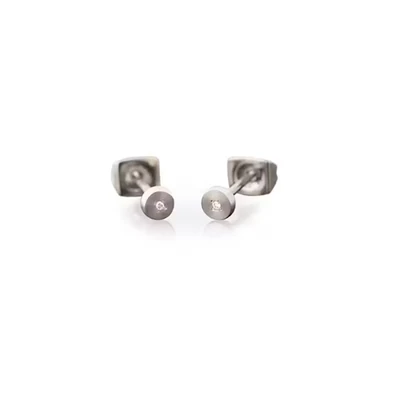 Afbeelding van Boccia 0537 01 Oorknoppen titanium diamant 0,015 ct zilverkleurig wit