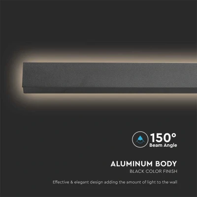 Afbeelding van V TAC VT 1176 A LED wandlamp Modern IP65 Antraciet Behuizing 16 Watt 2035 Lumen 3000K