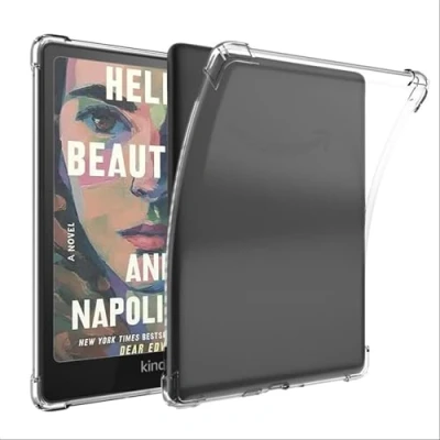 Afbeelding van GIOPUEY voor Kindle Colorsoft Clear Case Zachte TPU Back Shell, Slim Cover met Airbag Bescherming, Lichtgewicht, Compatibel Transparant