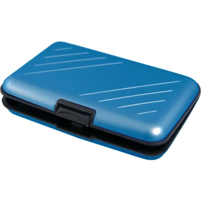 Afbeelding van Kaarthouder Pasjeshouder Aluminium Wallet Portemonnee Pasjes, Blauw