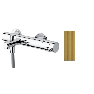 Afbeelding van Waterevolution Flow badthermostaat met handdoucheset messing natuur T130TLE