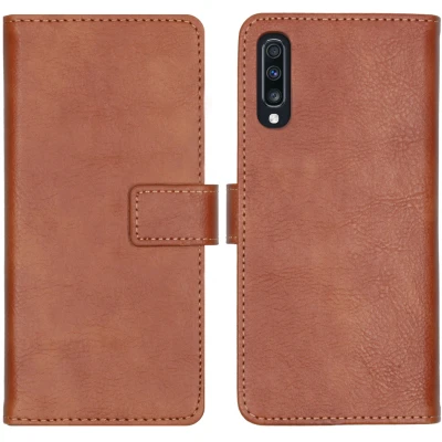 Afbeelding van Samsung Galaxy A70 Hoesje Kunstleder iMoshion Bookcase Bruin Telefoonhoesje