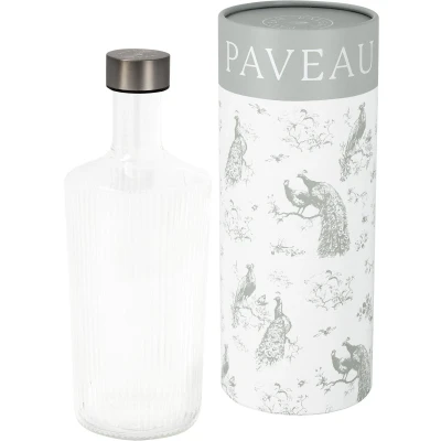Afbeelding van PAVEAU White Glazen Waterfles 1,25L Stijlvol en Duurzaam