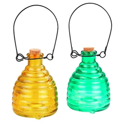 Afbeelding van Wespenval, glas, gekleurd, set van 2