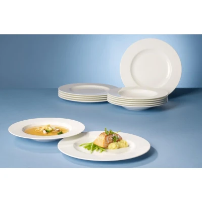 Afbeelding van Villeroy &amp; Boch Royal serviesset 12 delig Gebroken wit