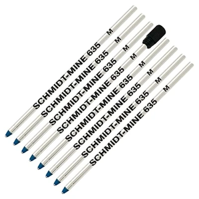 Afbeelding van Schmidt 635M Vulling voor balpen, compatibel met Lamy M21 en Cross 8518 4, blauw, 8 stuks