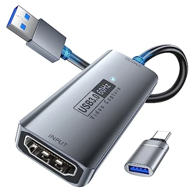 Afbeelding van Fulfalic Video Capture Card, 4K HDMI to USB 3.0 1080P 60FPS Audio Card,for Teaching,Broadcasting,Gaming,Streaming,Video Conference