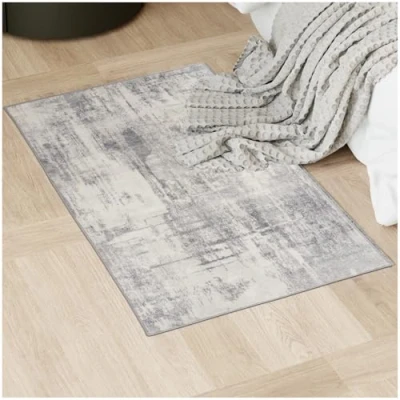 Afbeelding van tectake® Vintage design tapijt laagpolig vloerkleed 60cm x 110cm beige/grijs