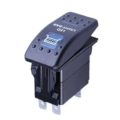 Afbeelding van Mintice 12V 20A Tuimelschakelaar Blauw LED licht Schakelaar AAN/UIT Wipschakelaar Bediening Drukschakelaar Auto Vrachtwagen Boot Dashboard 5Pin Waterbestendig Bar Light