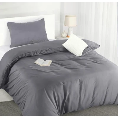 Afbeelding van Utopia Bedding Dekbedovertrek Set Zachte Microvezel 135x200cm met Kussensloop 50x75cm Beddengoed Grijs