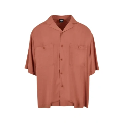 Afbeelding van Urban Classics Resort Overhemd, Heren, Maat: Small, Terracotta