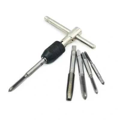 Afbeelding van NestNook T Handvat Ratelkraan Verstelbare Tap Draadsleutel Set M3 M4 M5 M6 M8 Metrische Metalen Hand Draad Kranen