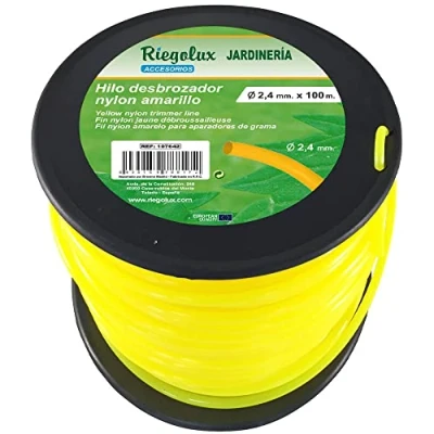 Afbeelding van Riegolux 107642 Maaidraad voor grastrimmer, nylon, rond, geel, 2,4 mm x 100 m