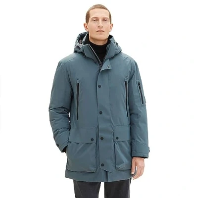 Afbeelding van TOM TAILOR Hybride donsjas voor heren met afneembare capuchon, 32506 Dusty Dark Teal, L